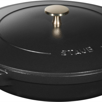  Set of 3 Staub cast iron cookware with lid - 24 cm, Black - 2