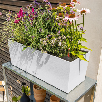 Donica Lechuza Balconera Stone 50 | 80 biały kwarcowy - 7