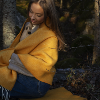 Szal z kieszeniami Lapuan Kankurit ARVO white-orange 60x180 cm - 2