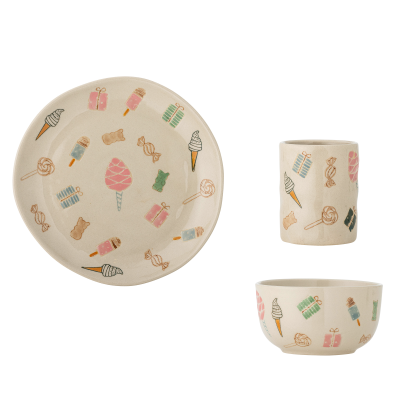 Zestaw porcelany dla dziecka Bloomingville Mini Sweets 3 szt. | SZYBKA WYSYŁKA 24H