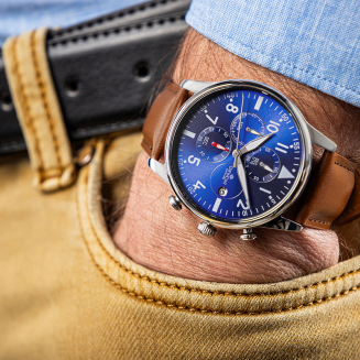 Zegarek Męski Giewont Chronograph Sapphire Brązowo Niebieski GW5630-A6 - 3