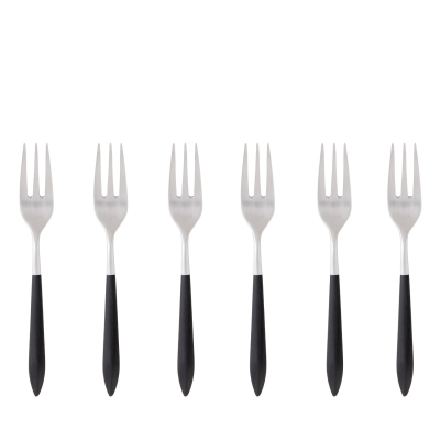 Zestaw 6 widelczyków do ciasta Casa Bugatti Ares Black Matt
