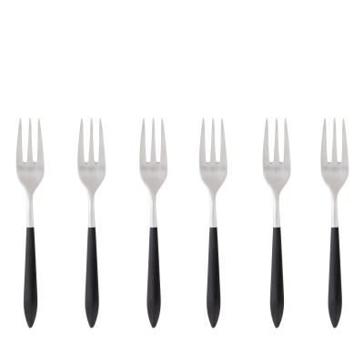Zestaw 6 widelczyków do ciasta Casa Bugatti Ares Black Matt