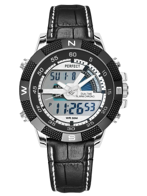 Zegarek Męski PERFECT KANONIER LCD DUAL TIME A857
