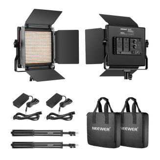 Zestaw studyjny Neewer 660 Bi Color LED, dwie lampy 40W 3200-5600K + statywy + wrota - 2