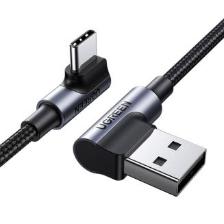  UGREEN US176 USB-A-USB-C Cable 1m Angled (Black) - 2