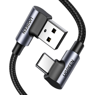  UGREEN US176 USB-A-USB-C Cable 1m Angled (Black) - 3