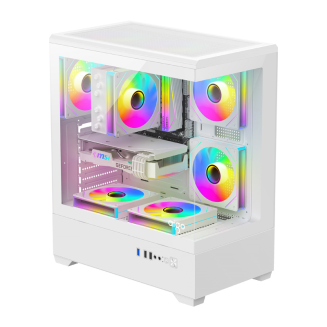  DarkFlash C365 Computer Case (White) + 5 Fans - 2