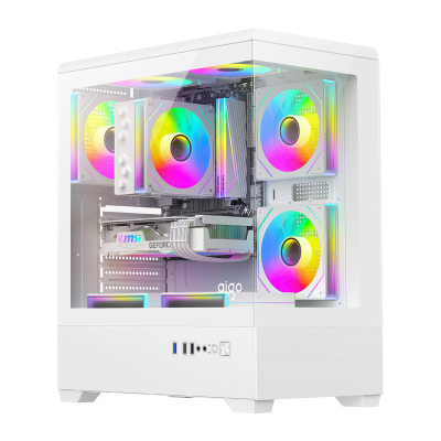  DarkFlash C365 Computer Case (White) + 5 Fans