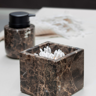 Pojemnik łazienkowy Mette Ditmer Denmark Marble Cube Brown - 2