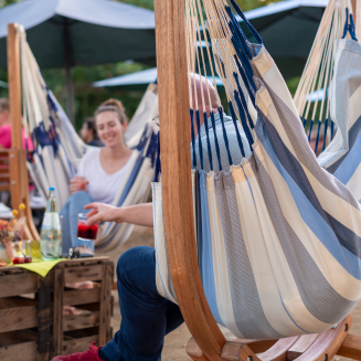 Fotel hamakowy ze stojakiem La Siesta Udine Outdoor Cedar Comfort - 11