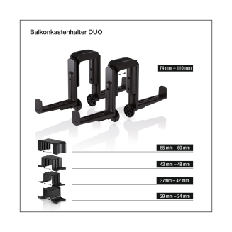 Uchwyt balkonowy Lechuza BALCONERA DUO czarny - 2