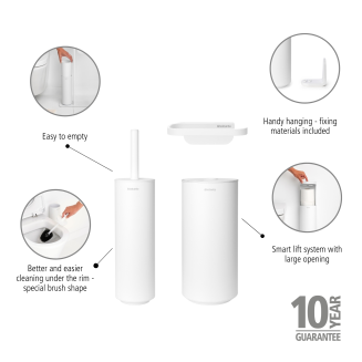Zestaw trzech akcesoriów toaletowych Brabantia MindSet White - 2