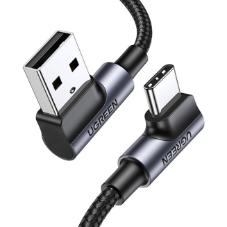 Kabel UGREEN US176 USB-A-USB-C 2m kątowy (czarny) - 4