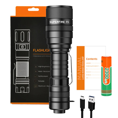  SUPERFIRE F5 1100lm USB Flashlight
