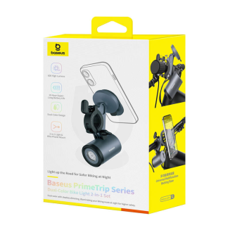 Uchwyt rowerowy BASEUS PrimeTrip 2w1 z latarką (czarny) - 7
