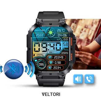 Smartwatch VELTORI VT200-1 Czarny Pasek Silikonowy - 17