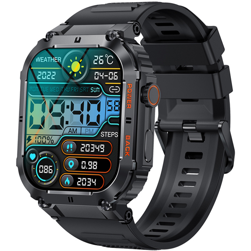 Smartwatch VELTORI VT200-1 Czarny Pasek Silikonowy