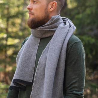 Szal z wełny merino Lapuan Kankurit HANKI grey 35x180 cm - 3