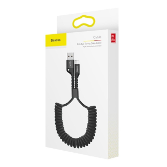 Kabel BASEUS Spring USB-A-Lightning 1m sprężynowy (czarny) - 6
