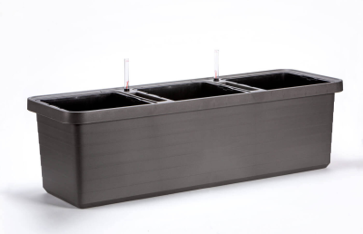 PLASTIA BERBERIS TRIO Donica samonawadniająca 117x39 cm szary