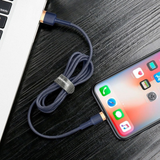  BASEUS Cafule USB-A-Lightning Cable 2m (Gold-Navy Blue) - 6