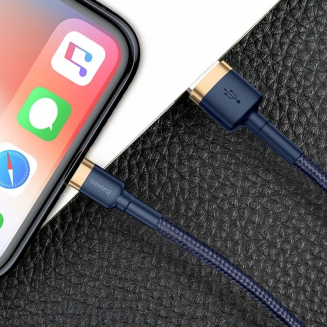  BASEUS Cafule USB-A-Lightning Cable 2m (Gold-Navy Blue) - 8