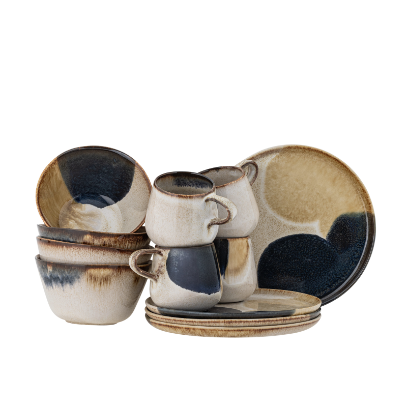 Zestaw porcelany śniadaniowy Bloomingville Jules 12 szt.