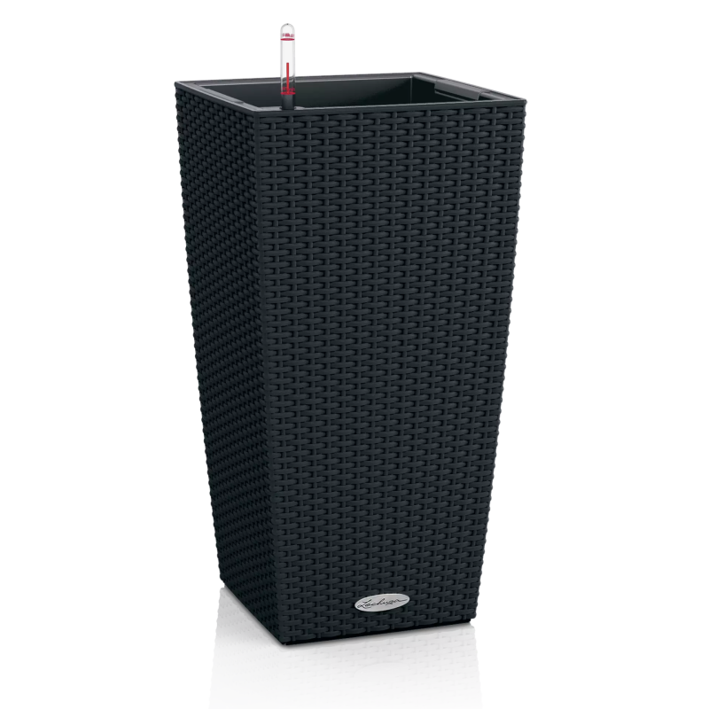 Donica Lechuza Cubico Cottage 30 | 40 grafitowy czarny