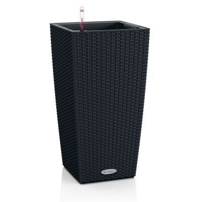 Donica Lechuza Cubico Cottage 30 | 40 grafitowy czarny