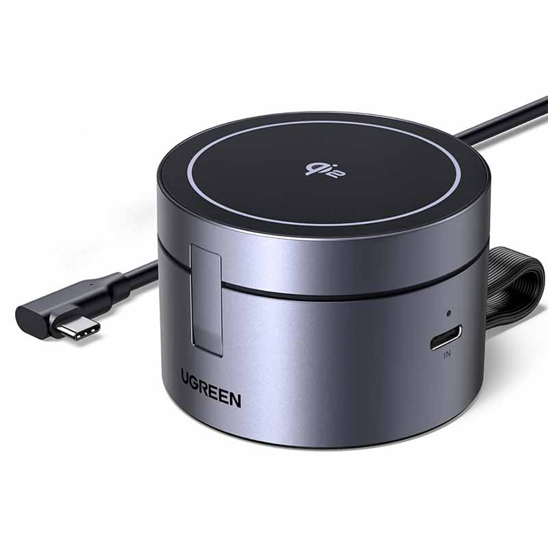 Ładowarka indukcyjna UGREEN W712 25W 3w1 USB-C (czarna)