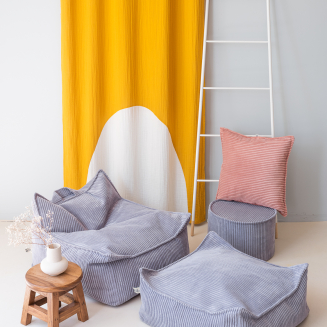  Wigiwama Square Ottoman Blueberry Blue Children's Pouf - 5