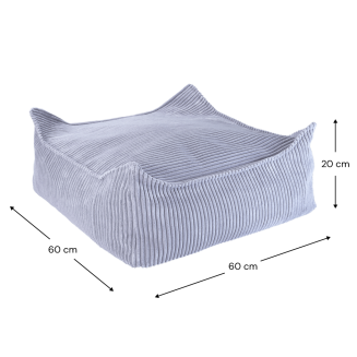  Wigiwama Square Ottoman Blueberry Blue Children's Pouf - 4