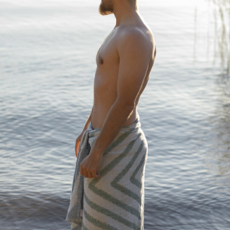 Ręcznik Lapuan Kankurit METSALAMPI blueberry-olive 95x180 cm - 3