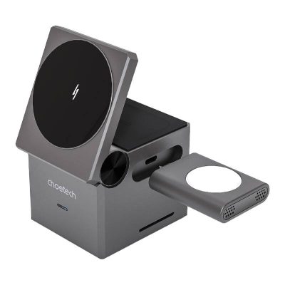  CHOETECH T632-F 15W 3-in-1 Inductive Charger (Black)