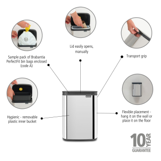 Kosz Brabantia Bo 4l Brilliant Steel - 17