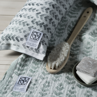  Lapuan Kankurit RUUSU X HVITTRÄSk sauna cushion white-aspen green - 3