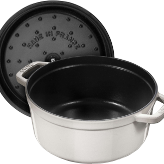 Garnek żeliwny okrągły Staub - 3.8 ltr, Biała trufla - 3