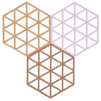 Set of 3 Zone Denmark Triangles Lupin&Sand&Terracotta coasters