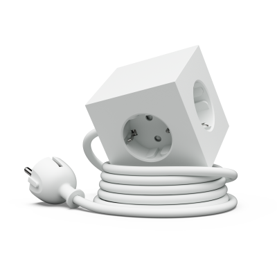 Listwa zasilająca Avolt Square 1 z podwójnym USB-C 30 W i podstawą magnetyczną 3 m opalizująca biel