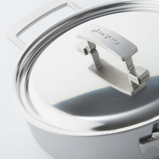 Patelnia stalowa głęboka z 2 uchwytami i pokrywą Demeyere Industry 5 24 cm - 3