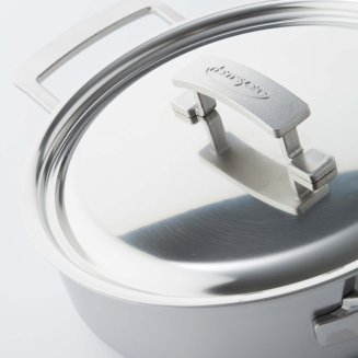 Patelnia stalowa głęboka z 2 uchwytami i pokrywą Demeyere Industry 5 24 cm - 3