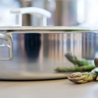 Patelnia stalowa głęboka z 2 uchwytami i pokrywą Demeyere Industry 5 24 cm - 2