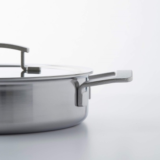 Patelnia stalowa głęboka z 2 uchwytami i pokrywą Demeyere Industry 5 24 cm - 4