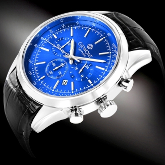 Zegarek Męski Giewont Chronograph Sapphire Srebrno Niebieski GW7650-A3 - 2