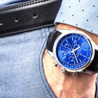 Zegarek Męski Giewont Chronograph Sapphire Srebrno Niebieski GW7650-A3 - 4