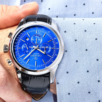 Zegarek Męski Giewont Chronograph Sapphire Srebrno Niebieski GW7650-A3 - 5