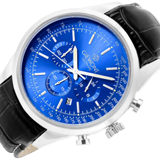 Zegarek Męski Giewont Chronograph Sapphire Srebrno Niebieski GW7650-A3 - 3