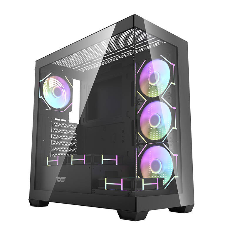  DARKFLASH DS900 computer case + 7 ARGB fans (black)