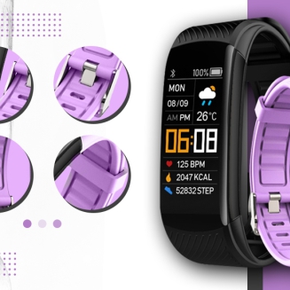 Smartwatch GIEWONT Czarno Jasnofioletowy 2 Paski GW200-8 - 3